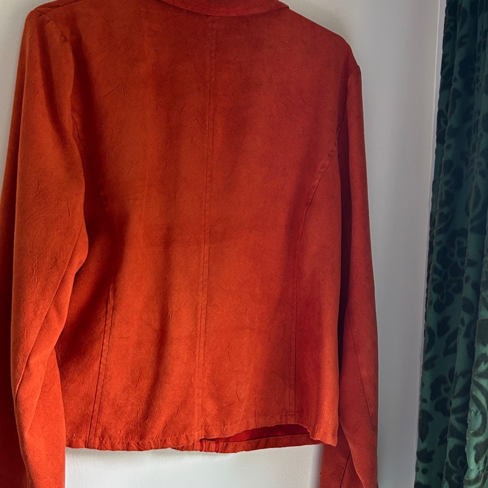 TWO Burnt orange ultra Suede Long Coat and blazer jacket. Two for one price. - Picture 8 of 12